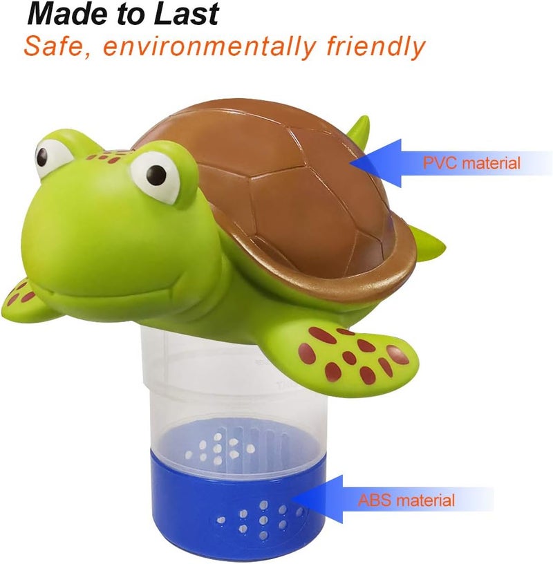 Blufree Chlorine Floater, Floating Chlorine Dispenser for Pools, Cute Turtle Pool Chlorines Floater, Large Capacity Chlorines Pool Floater w/Adjustable Release - Image 4